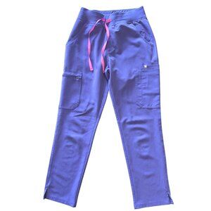 Figs Technical Collection Womens Pants S Scrub Purple Pink Drawstrings